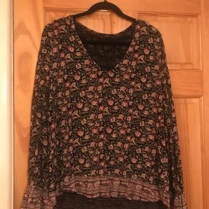 Lucky Brand black floral top